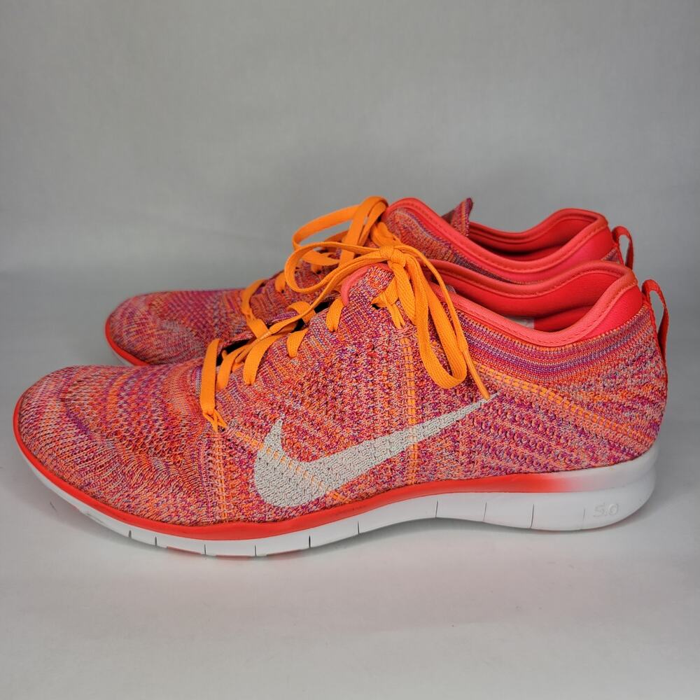 Nike Free TR Flyknit Pink Orange Training Running Shoes Women's US Size 9.5 - Picture 6 of 12